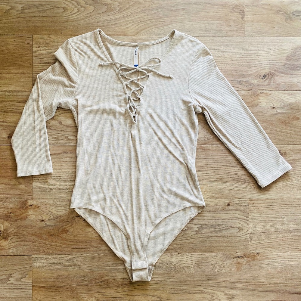 Long Sleeve Greige Bodysuit